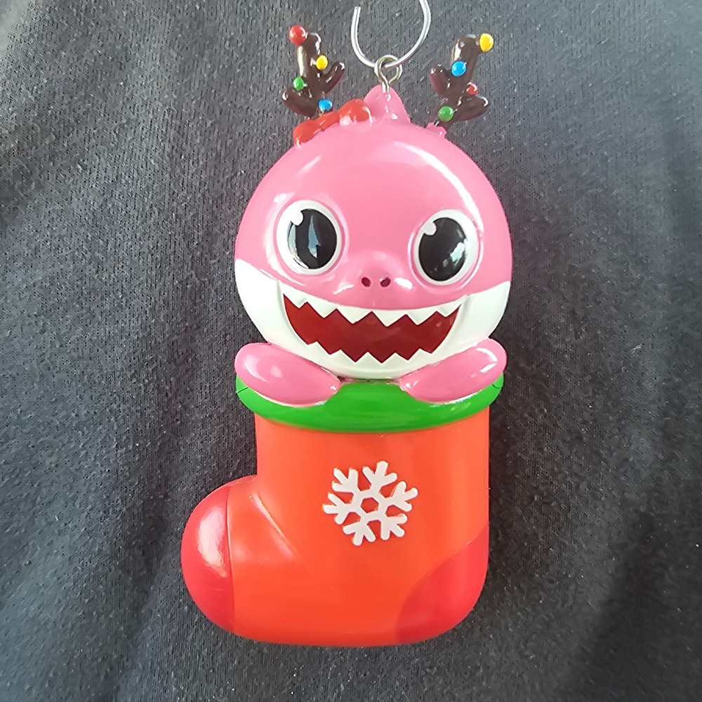 Pink Mommy Shark Christmas Ornament Reindeer Antlers Stocking 2021 Viacom